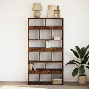 vidaXL Βιβλιοθήκη Καπνιστή Δρυς 100x33x187,5cm από Επεξεργασμένο Ξύλο 1 τεμ.