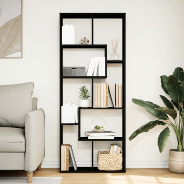 vidaXL Βιβλιοθήκη/Διαχωριστικό Χώρου Μαύρο 67x25x161,5cm Επεξ. Ξύλο 1 τεμ.