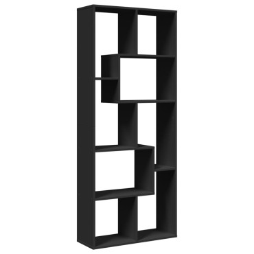 vidaXL Βιβλιοθήκη/Διαχωριστικό Χώρου Μαύρο 67x25x161,5cm Επεξ. Ξύλο 1 τεμ.