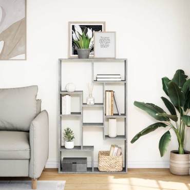 vidaXL Βιβλιοθήκη Γκρι Σκυροδέματος 72x20x120cm Επεξεργ. Ξύλο 1 τεμ.