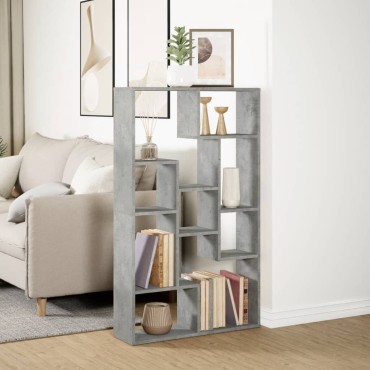 vidaXL Βιβλιοθήκη Γκρι Σκυροδέματος 72x20x120cm Επεξεργ. Ξύλο 1 τεμ.