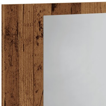 vidaXL Έπιπλο Καθρέφτη Μπάνιου LED Παλαιό Ξύλο 40x12x45cm Επεξ. Ξύλο 1 τεμ.