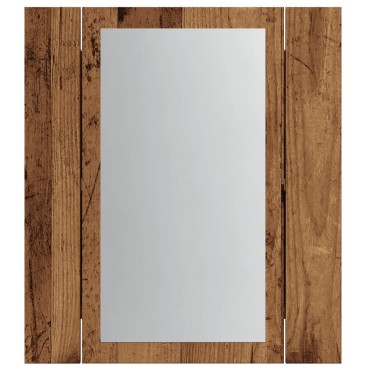 vidaXL Έπιπλο Καθρέφτη Μπάνιου LED Παλαιό Ξύλο 40x12x45cm Επεξ. Ξύλο 1 τεμ.