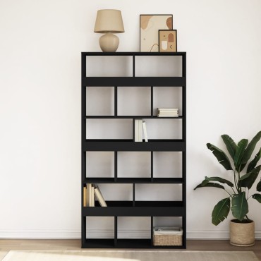 vidaXL Βιβλιοθήκη Μαύρη 100x33x187,5cm Επεξ. Ξύλο 1 τεμ.
