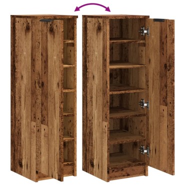 vidaXL Παπουτσοθήκη Όψη Παλαιού Ξύλου 29,5x35x100,5cm Επεξ. Ξύλο 1 τεμ.