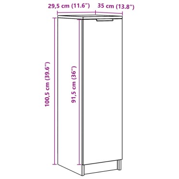 vidaXL Παπουτσοθήκη Όψη Παλαιού Ξύλου 29,5x35x100,5cm Επεξ. Ξύλο 1 τεμ.