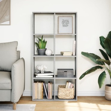 vidaXL Βιβλιοθήκη/Διαχωριστικό Χώρου Γκρι 69,5x29x137,5cm Επεξ. Ξύλο 1 τεμ.