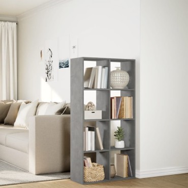 vidaXL Βιβλιοθήκη/Διαχωριστικό Χώρου Γκρι 69,5x29x137,5cm Επεξ. Ξύλο 1 τεμ.