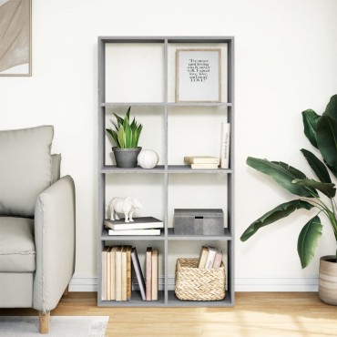vidaXL Βιβλιοθήκη/Διαχωριστικό Χώρου Γκρι 69,5x29x137,5cm Επεξ. Ξύλο 1 τεμ.