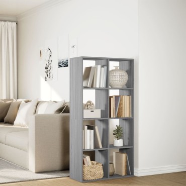vidaXL Βιβλιοθήκη/Διαχωριστικό Χώρου Γκρι 69,5x29x137,5cm Επεξ. Ξύλο 1 τεμ.