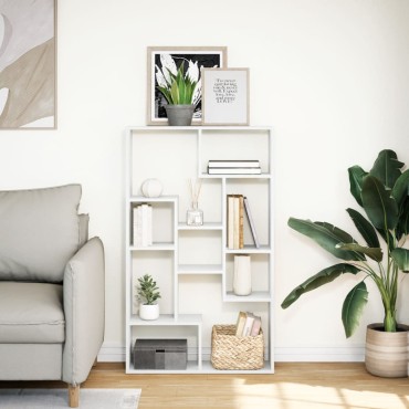 vidaXL Βιβλιοθήκη Λευκή 72x20x120cm από Επεξεργασμένο Ξύλο 1 τεμ.