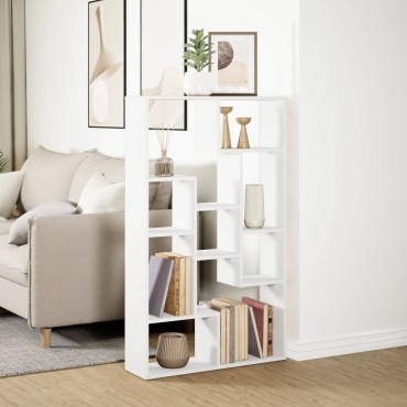 vidaXL Βιβλιοθήκη Λευκή 72x20x120cm από Επεξεργασμένο Ξύλο 1 τεμ.