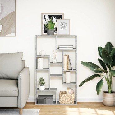 vidaXL Βιβλιοθήκη Γκρι Sonoma 72x20x120cm από Επεξεργασμένο Ξύλο 1 τεμ.
