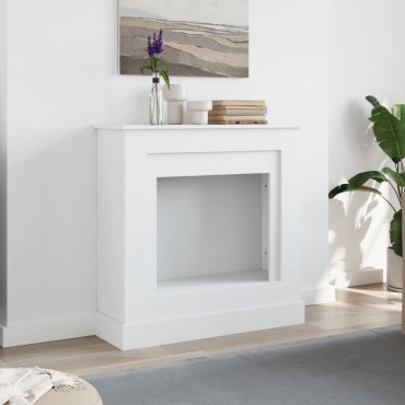 vidaXL Πλαίσιο Τζακιού Λευκό 90x30x90 εκ. από Επεξ. Ξύλο