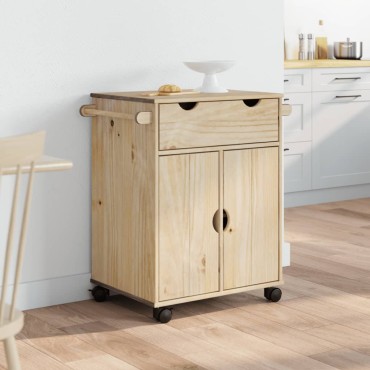 vidaXL Τρόλεϊ Κουζίνας OTTA 59x45x80cm από Μασίφ Ξύλο Πεύκου 1 τεμ.
