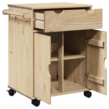 vidaXL Τρόλεϊ Κουζίνας OTTA 59x45x80cm από Μασίφ Ξύλο Πεύκου 1 τεμ.