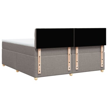 vidaXL Κρεβάτι Boxspring με Στρώμα Taupe 200x200cm Υφασμάτινο 1 τεμ. - Διπλό