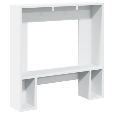 vidaXL Πλαίσιο Τζακιού Λευκό 81x18x82 εκ. από Επεξ. Ξύλο