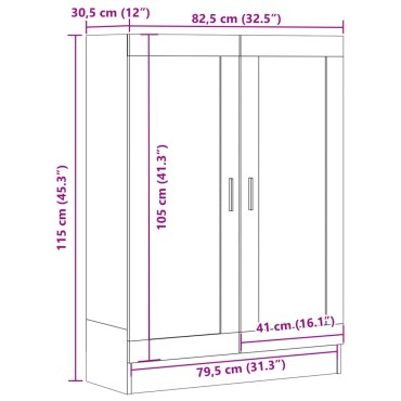 vidaXL Βιβλιοθήκη Artisan Δρυς 82,5x30,5x115cm Επεξεργασμένο Ξύλο 1 τεμ.