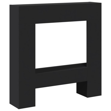 vidaXL Πλαίσιο Τζακιού Μαύρο 81x18x82 εκ. από Επεξ. Ξύλο