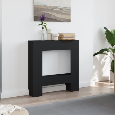 vidaXL Πλαίσιο Τζακιού Μαύρο 81x18x82 εκ. από Επεξ. Ξύλο