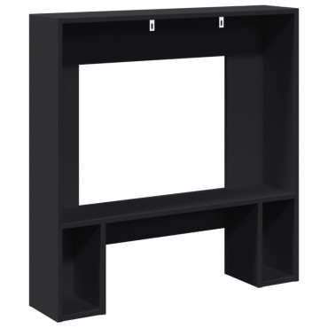 vidaXL Πλαίσιο Τζακιού Μαύρο 81x18x82 εκ. από Επεξ. Ξύλο