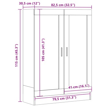 vidaXL Βιβλιοθήκη Παλαιό Ξύλο 82,5x30,5x115cm Επεξ. Ξύλο 1 τεμ.