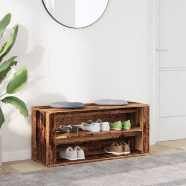 vidaXL Παπουτσοθήκη Όψη Παλαιού Ξύλου 100x35x45cm Επεξεργασμένο Ξύλο