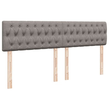 vidaXL Κρεβάτι Boxspring με Στρώμα Taupe 200x200cm Υφασμάτινο 1 τεμ. - Διπλό