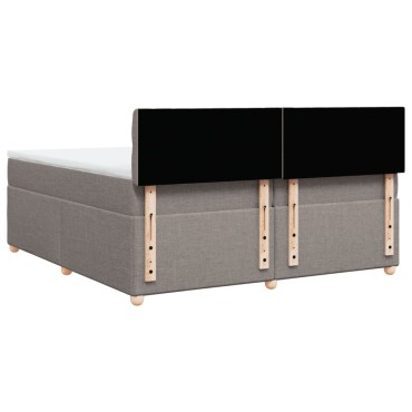 vidaXL Κρεβάτι Boxspring με Στρώμα Taupe 200x200cm Υφασμάτινο 1 τεμ. - Διπλό
