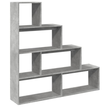 vidaXL Βιβλιοθήκη/Διαχωρ. Χώρου 4 Επ. Γκρι 143,5x29x143,5cm Επ. Ξύλο 1 τεμ.