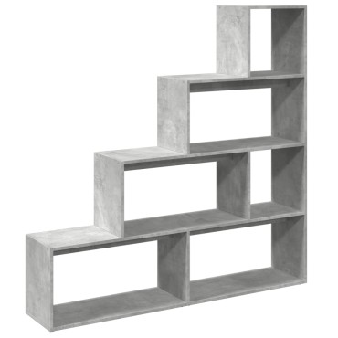vidaXL Βιβλιοθήκη/Διαχωρ. Χώρου 4 Επ. Γκρι 143,5x29x143,5cm Επ. Ξύλο 1 τεμ.