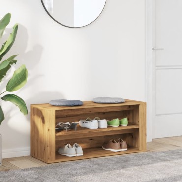 vidaXL Πάγκος Παπουτσιών Artisan Δρυς 100x35x45cm Επεξεργασμένο Ξύλο