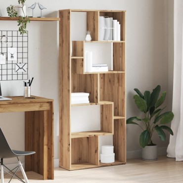 vidaXL Βιβλιοθήκη Αρτισιανή Δρυς 67x24x161cm Επεξ. Ξύλο 1 τεμ.