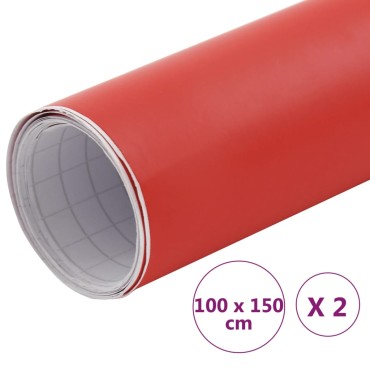 vidaXL Μεμβράνες Αυτοκινήτου 2 τεμ. Κόκκινο Ματ 100 x 150 εκ.