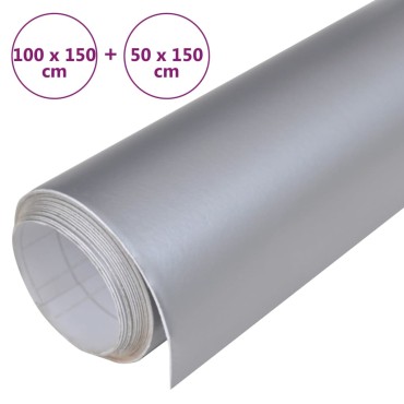 vidaXL Μεμβράνες Αυτοκινήτου 2 τεμ. Ασημί Ματ 100x150 εκ. & 50x150 εκ.