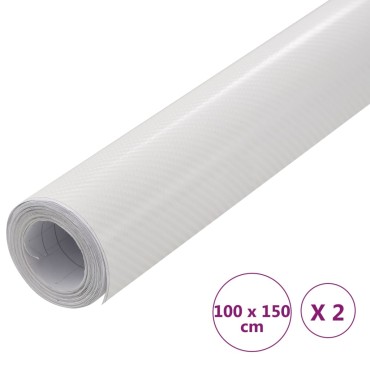 vidaXL Μεμβράνες Αυτοκινήτου 4D 2 τεμ. Λευκές 100 x 150 εκ.