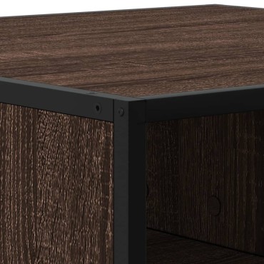 vidaXL Τραπεζάκι Σαλονιού Καφέ Δρυς 60,5x60,5x30cm Επ. Ξύλο&Μέταλλο 1 τεμ.