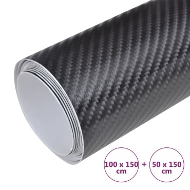 vidaXL Μεμβράνες Αυτοκινήτου 4D 2 τεμ. Μαύρες 100x150 εκ. & 50x150 εκ.
