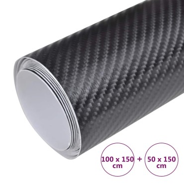 vidaXL Μεμβράνες Αυτοκινήτου 4D 2 τεμ. Μαύρες 100x150 εκ. & 50x150 εκ.