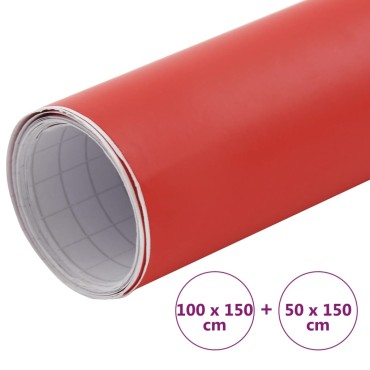 vidaXL Μεμβράνες Αυτοκινήτου 2 τεμ. Κόκκινο Ματ 100x150 εκ & 50x150 εκ