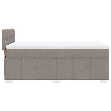 vidaXL Κρεβάτι Boxspring με Στρώμα Taupe 100 x 200 εκ. Υφασμάτινο