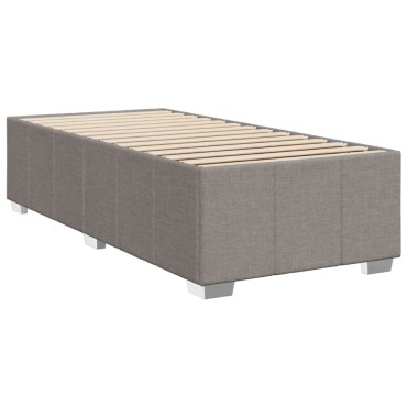 vidaXL Κρεβάτι Boxspring με Στρώμα Taupe 100 x 200 εκ. Υφασμάτινο