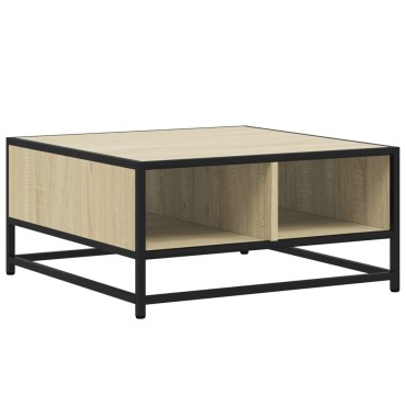 vidaXL Τραπεζάκι Σαλονιού Sonoma Δρυς 60,5x60,5x30cm Επ. Ξύλο/Μέταλλο 1 τεμ.