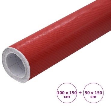 vidaXL Μεμβράνες Αυτοκινήτου 4D 2 τεμ. Κόκκινες 100x150 εκ & 50x150 εκ