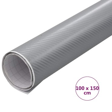 vidaXL Μεμβράνη Αυτοκινήτου 4D Ασημί 100 x 150 εκ.