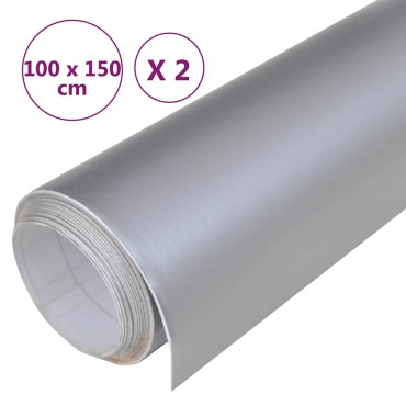 vidaXL Μεμβράνες Αυτοκινήτου 2 τεμ. Ασημί Ματ 100 x 150 εκ.