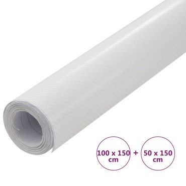 vidaXL Μεμβράνες Αυτοκινήτου 4D 2 τεμ. Λευκές 100x150 εκ. & 50x150 εκ.