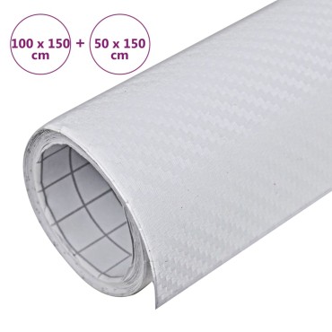vidaXL Μεμβράνες Αυτοκινήτου 3D 2 τεμ. Λευκό 100x150 εκ. & 50x150 εκ.