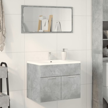 vidaXL Ντουλάπι Νιπτήρα Γκρι Σκυροδέματος 60x38,5x46cm Επεξ. Ξύλο 1 τεμ.